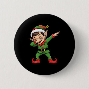 Christmas Pajama Dabbing Elf Kids Boys Girls Xmas  6 Cm Round Badge