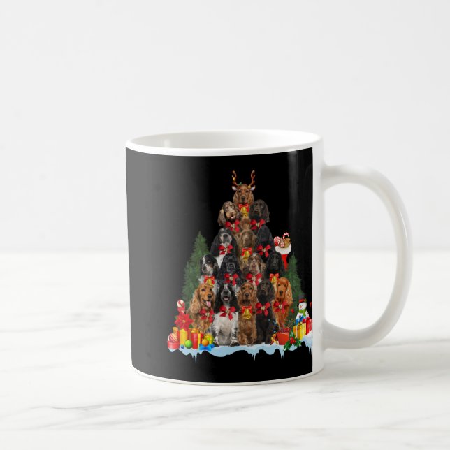Christmas Pajama English Er Spaniel Xmas Tree T Sh Coffee Mug (Right)
