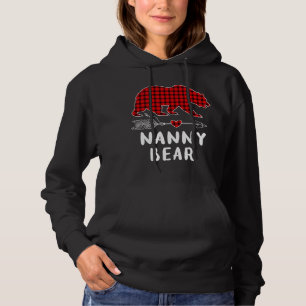 Christmas Pajama Family Arrow Nanny Bear Red Plaid Hoodie
