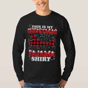 Christmas Pajama Funny Aviation Airplan Gift T-Shirt