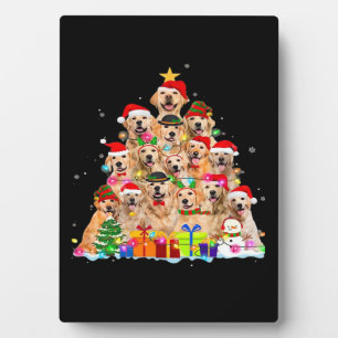 Christmas Pajama Golden Retriever Tree Xmas Gift D Plaque