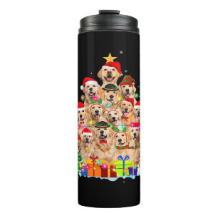 Christmas Pajama Golden Retriever Tree Xmas Gift D Thermal Tumbler