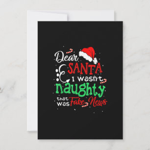 Christmas Pajama I Wasn't Naughty Dear Santa Fake  Invitation