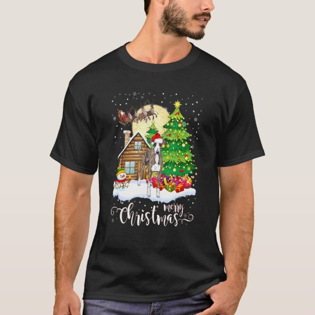 Christmas Pajama Italian Greyhound Tree Xmas Dog D T-Shirt (Front)