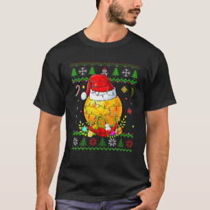 Christmas Pajama Lacrosse Ball Lover Santa Hat Xma T-Shirt