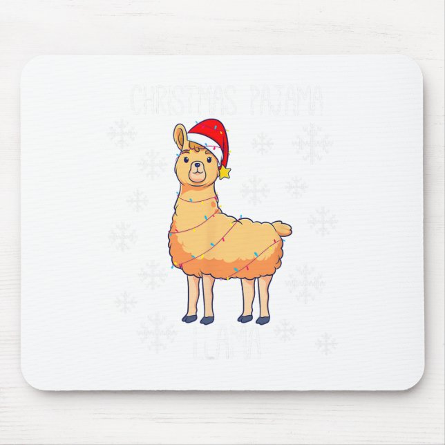 Christmas Pajama Llama  Mouse Pad (Front)