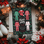 Christmas Pajama Party Festive Pajama Party Invitation<br><div class="desc">et ready for a festive and fun holiday gathering with this charming Christmas Pajama Party invitation! Featuring colourful red, green, and white pyjamas over a black background and whimsical typography, it’s the perfect invite for a joyful Christmas celebration. You can transfer this delightful design onto a variety of products effortlessly....</div>