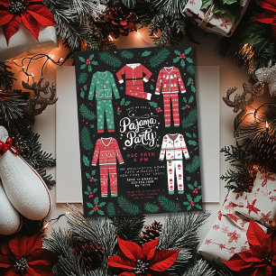 Christmas Pajama Party Festive Pajama Party Invitation
