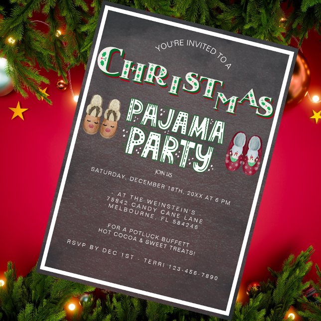 Christmas Pajama Party Holiday Invitation (Creator Uploaded)