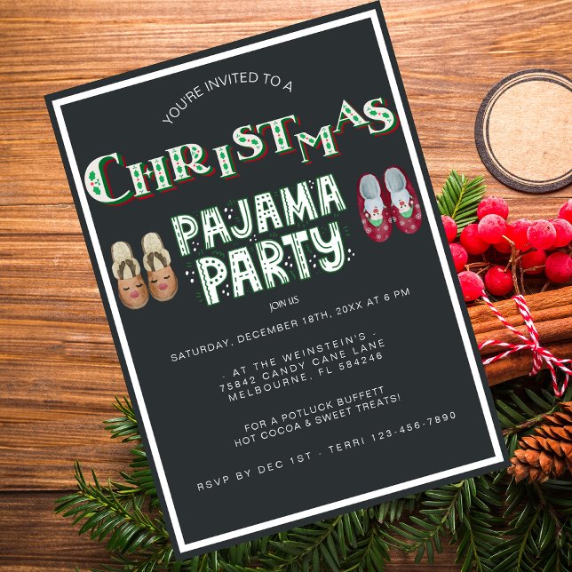 Christmas Pajama Party Holiday Invitation (Creator Uploaded)