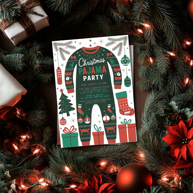 Christmas Pajama Party Holiday Kids Party Invitation (Creator Uploaded)
