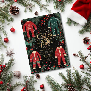 Christmas Pajama Party Holiday Pajama Elegant Invitation
