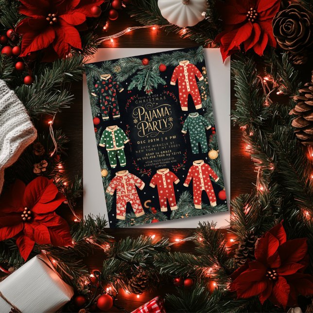 Christmas Pajama Party Holiday Pajama Party Invitation (Creator Uploaded)