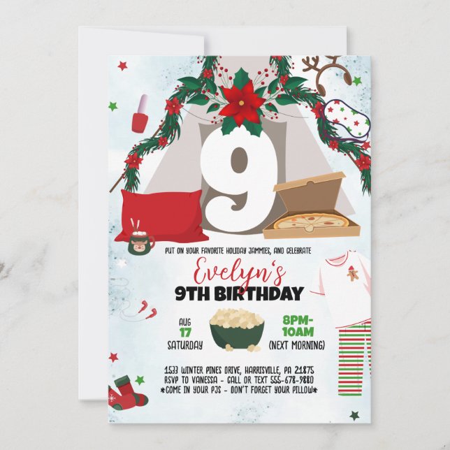 Christmas Pajama Party Invitation (Front)