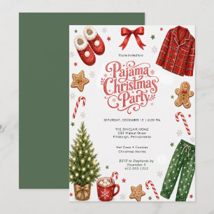 Christmas Pajama Party Invitation Holiday Party