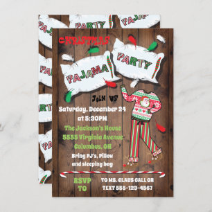Christmas Pajama Party Invitations