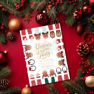 Christmas Pajama Party Kids Holiday Party  Invitation