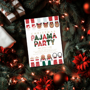 Christmas Pajama Party Kids Holiday Party Invitation