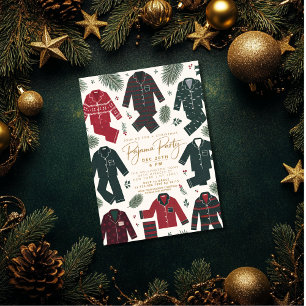 Christmas Pajama Party Minimalist Modern Simple Invitation