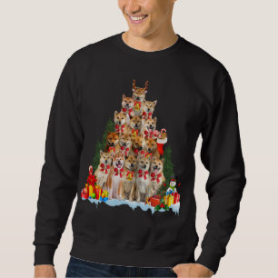 Christmas Pajama Shiba Inu Xmas Tree Gifts Dog Dad Sweatshirt