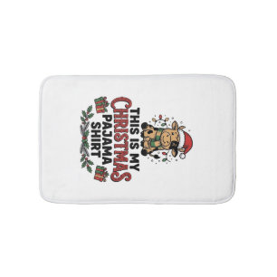 Christmas Pajama Shirt Cute Cow Holiday Design_1 Bath Mat