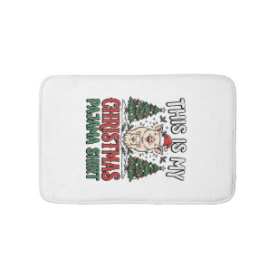 Christmas Pajama Shirt Cute Pig Holiday Vector Des Bath Mat