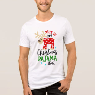 Christmas Pajama Shirt Cute Reindeer Festive