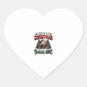 Christmas Pajama Shirt Cute Vintage Holiday Tee_1 Heart Sticker