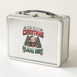 Christmas Pajama Shirt Cute Vintage Holiday Tee_1 Metal Lunch Box