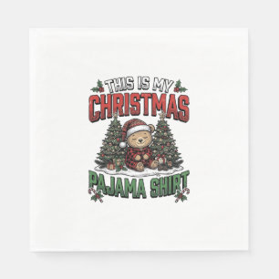 Christmas Pajama Shirt Cute Vintage Holiday Tee_1 Napkin