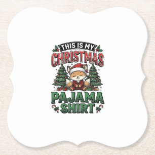 Christmas Pajama Shirt Cute Vintage Holiday Tee_1 Paper Coaster