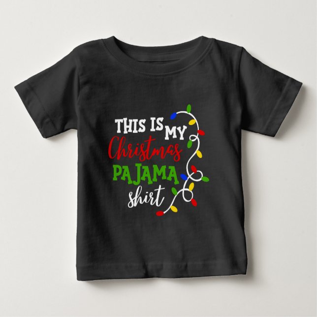 Christmas Pajama Shirt Festive Lights Holidays (Front)