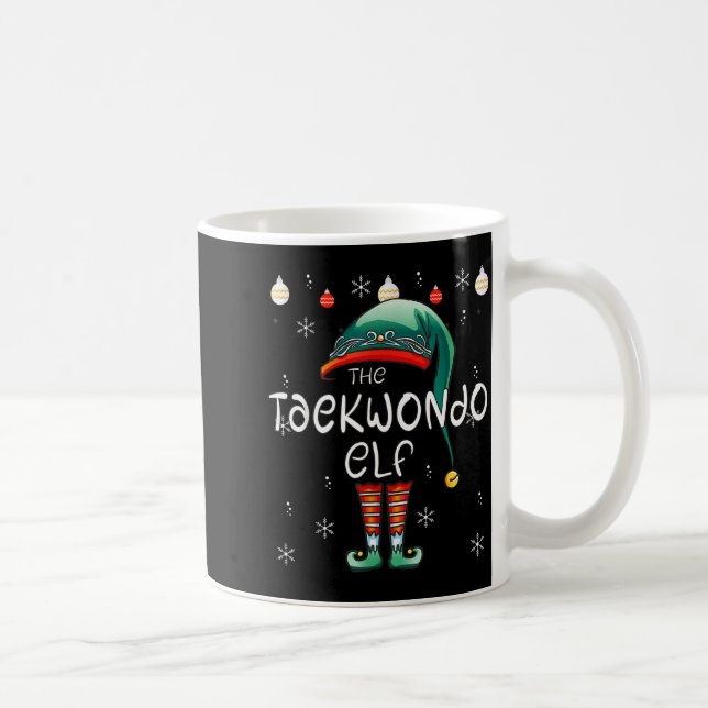 Christmas Pajama _ The Taekwondo Elf  Coffee Mug (Right)