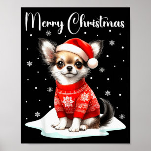 Christmas Pajamas Chihuahua Christmas Outfit Chihu Poster