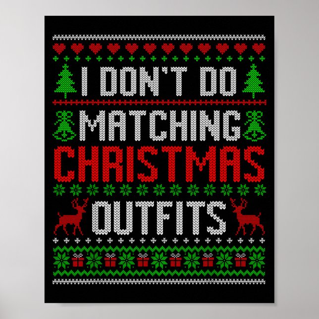 Christmas Pajamas Family Matching - I Don't Do Mat Poster (Front)