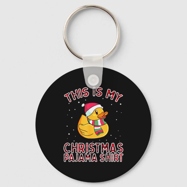 Christmas Pajamas For Family Duck This Is My Funny Key Ring (Front)