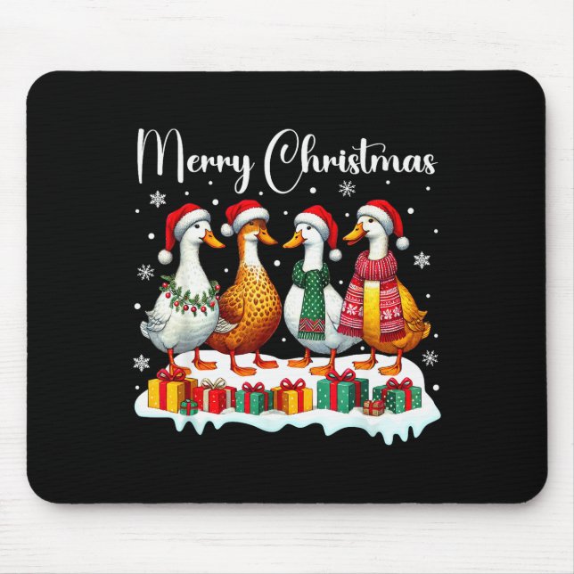 Christmas Pajamas Goose Duck Christmas Outfit Goos Mouse Pad (Front)