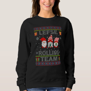 Christmas pajamas Lefse Rolling Team Baking Tomte  Sweatshirt