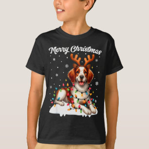 Christmas Pajamas Men Women Kids Britany Spaniel D T-Shirt