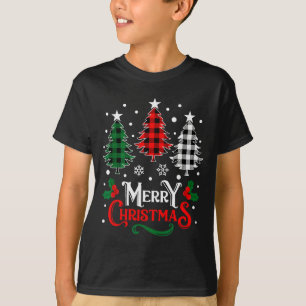 Christmas Pajamas Women Girls Merry Christmas Tree T-Shirt