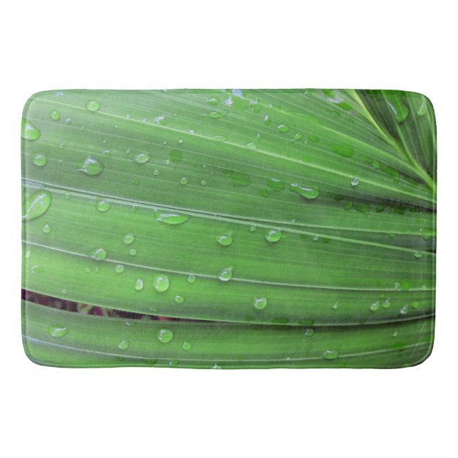 Christmas Palm and Raindrops Bath Mat (Front)