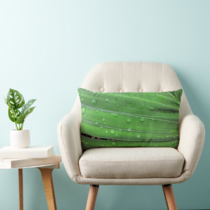 Christmas Palm and Raindrops Lumbar Cushion