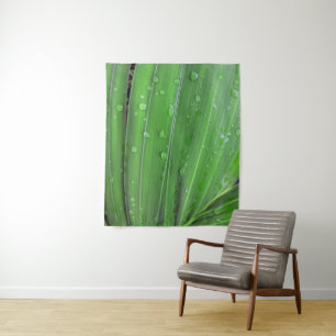 Christmas Palm and Raindrops Tapestry