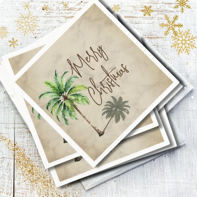 Christmas Palm Elegant Merry  Napkin (Creator Uploaded)