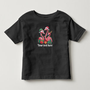 Christmas Palm Flamingo Personalised Xmas Lights Toddler T-Shirt
