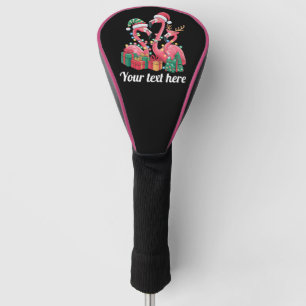 Christmas Palm Flamingo Personalized Xmas Lights  Golf Head Cover