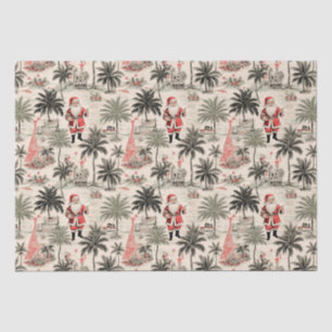 Christmas Palm Tree and Santa Tropical Retro  Tissue Paper