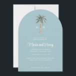 Christmas Palm Tree Arched Beach Wedding Monogram Invitation<br><div class="desc">Invite your friends and family to your winter beach wedding with this beautiful monogram arched palm tree invitation. This invitation has a watercolor image of a palm tree with Christmas decorations. Colours used include,  slate blue,  forest green,  ivory and tan.</div>