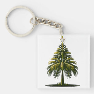 Christmas Palm Tree, Beach Aloha Christmas Key Ring