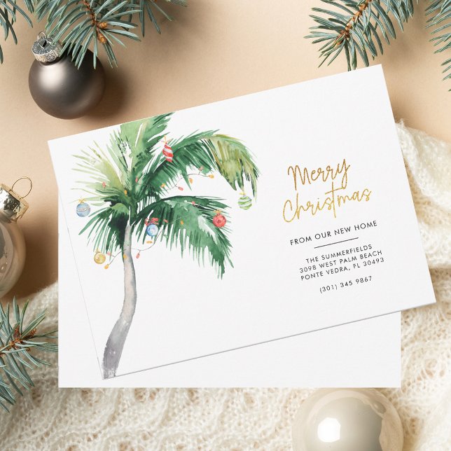 Christmas Palm Tree Coastal Moving Holiday Card (Christmas Palm Tree Coastal Moving Holiday Card)